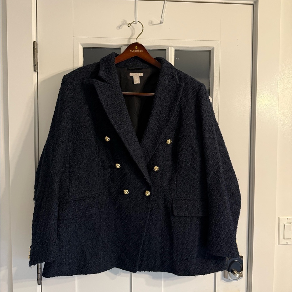 Chic navy Double-Breasted Blazer